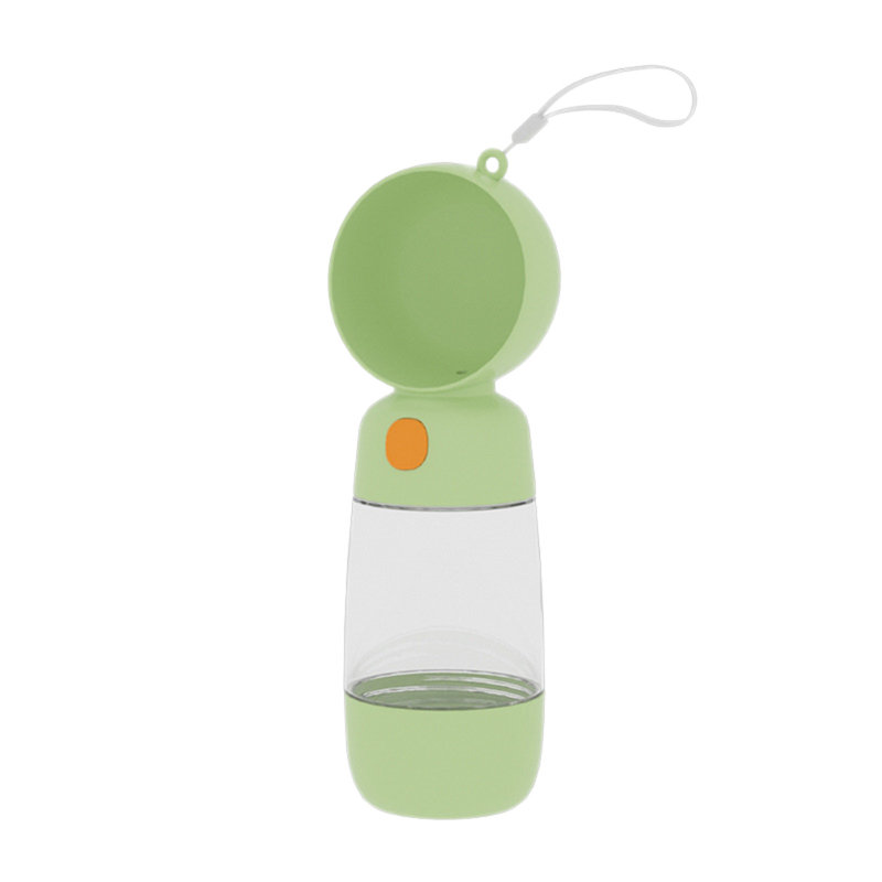 Mangeoire portative pour bouteille d'eau de marche pour chien, 10 x 3,14 x 3,54 po, vert