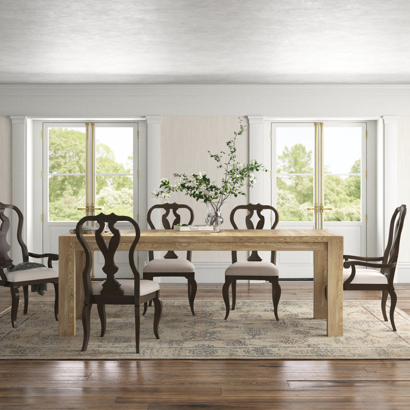 Riggi Laroche Dining Table Set with 6 Ladderback Chairs