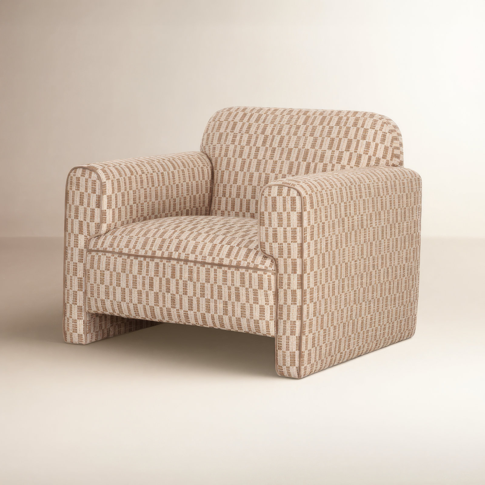 Bieke Accent Armchair, Abstract, Taupe