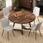 47.2 Round Dining Table Set with PU Leather Chairs-1753715764-1753715766