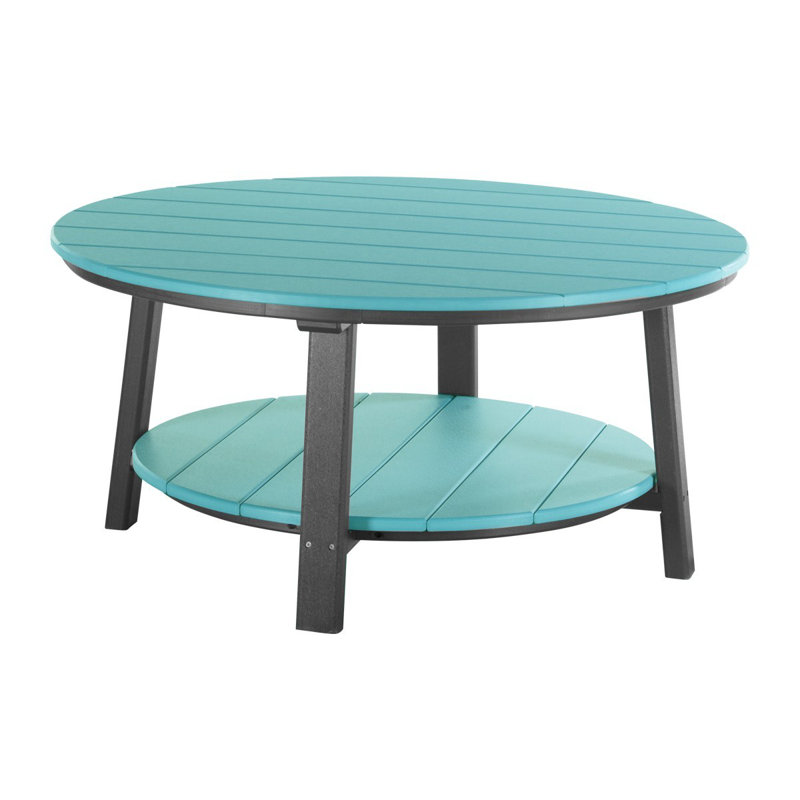 Table basse en plastique Orma, Bleu Aruba, Noir