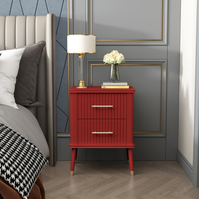 Shruti 45cm W Bedside Table, Red