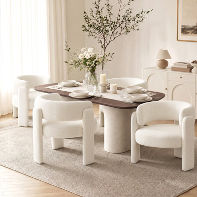 Modern Upholstered Barrel Dining Armchair