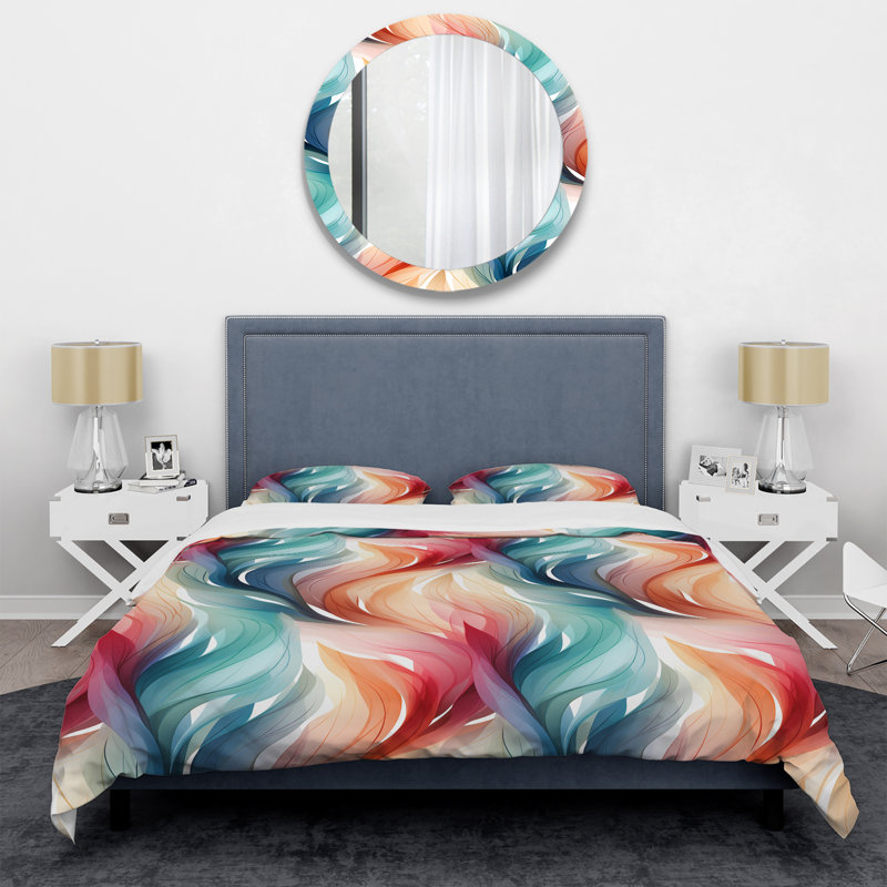 Ethereal Expression II - Abstract Duvet Cover Set - Microfiber Polyester, Queen Duvet Cover + 2 Standard Shams