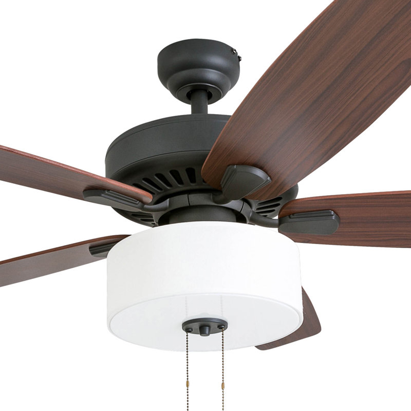 Greybrook 52" Ceiling Fan with Light & Pull Chain, 3 Speed Remote