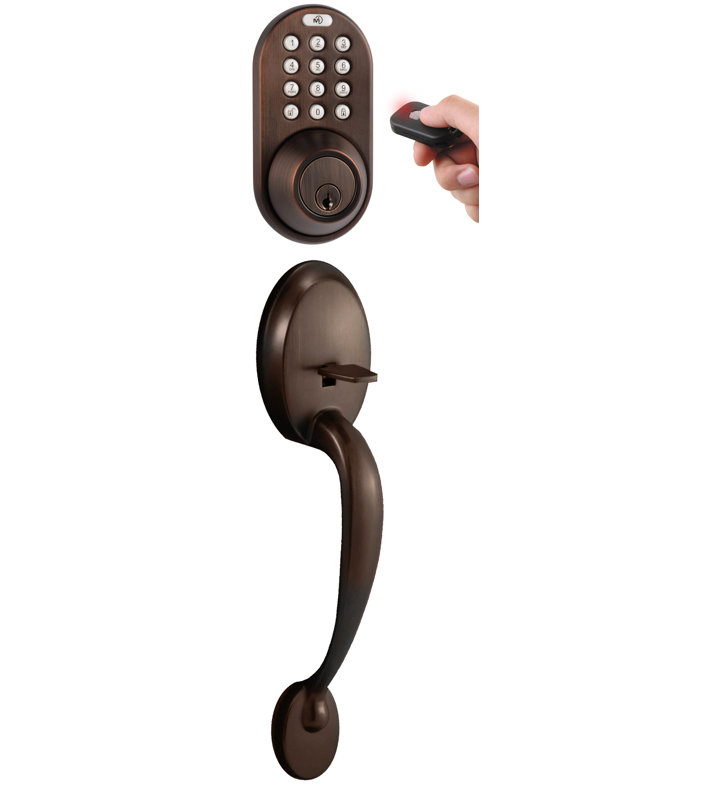 Oil Rubbed Bronze Electronic Deadbolt with Keypad and Handle