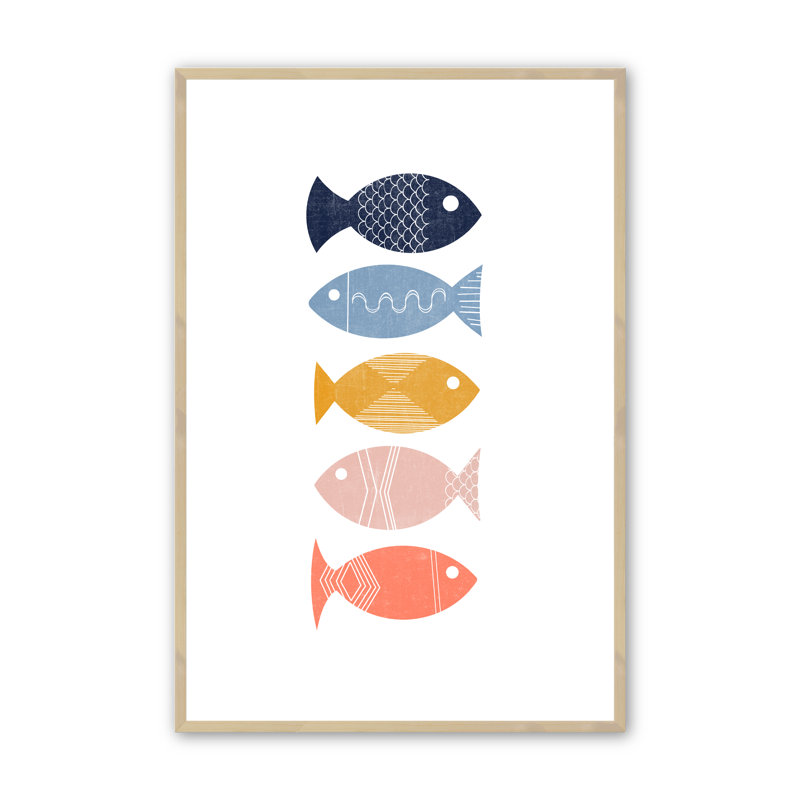 «Knarr Fish in the Sea», art encadré, Érable brut, H 40,5 po x l 28,5 po x P 1,25 po