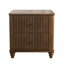 Ensemble de chambre à coucher en bois massif 3 pièces avec lit et tables de chevet, élégant design cannelé ondulé pour le luxe et la durabilité-1161958141-1161958138