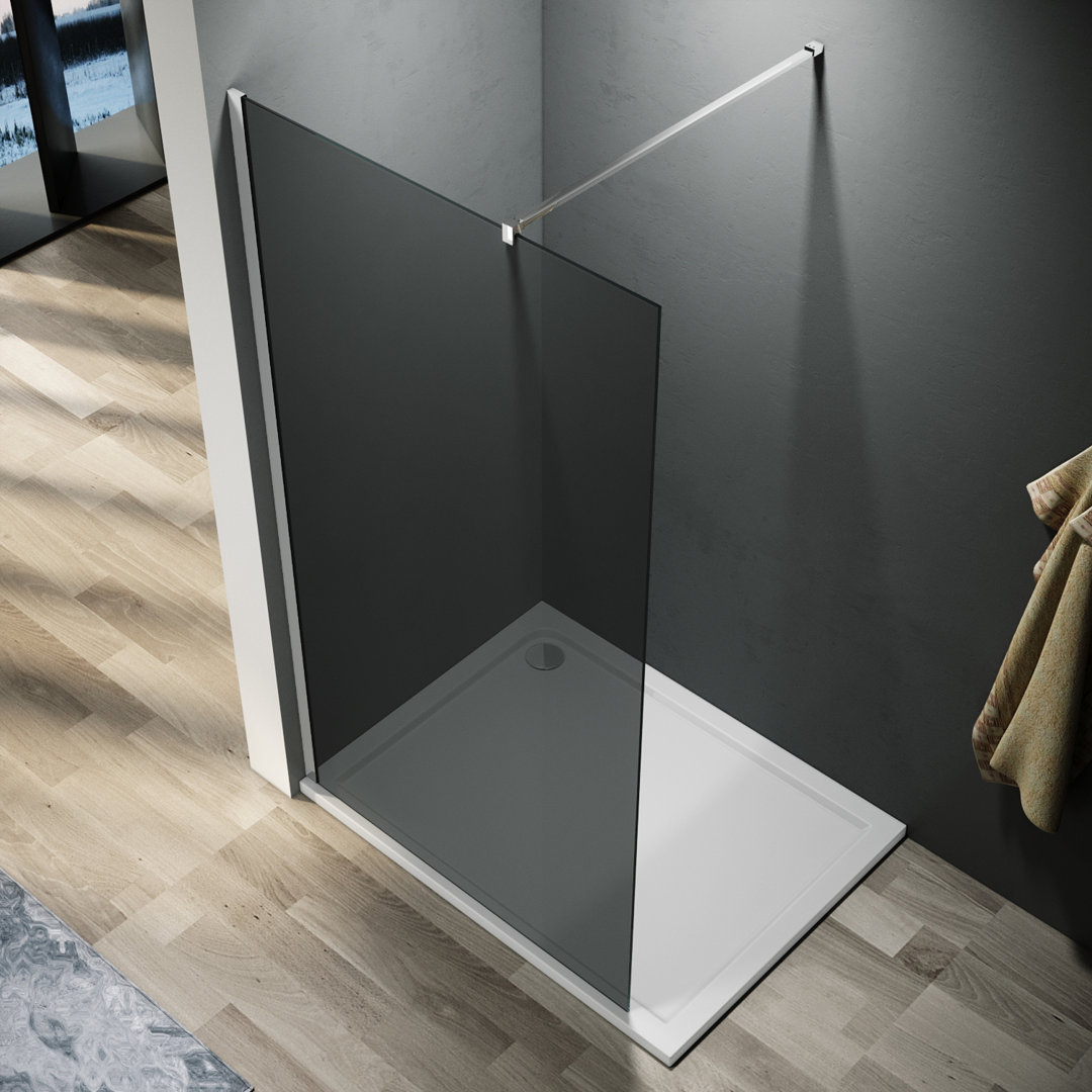 Walk in Shower Enclosure With Dark Grey Easy Clean Safety Glass