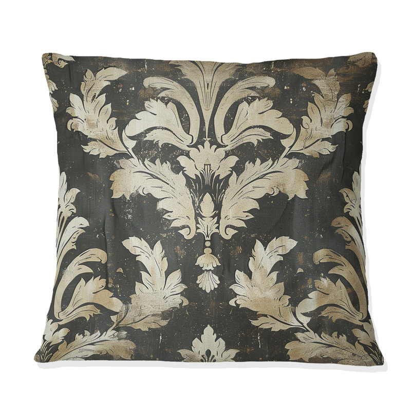 Black Rustic Elegance III - Country Pillow, 16"H x 16"W, Square
