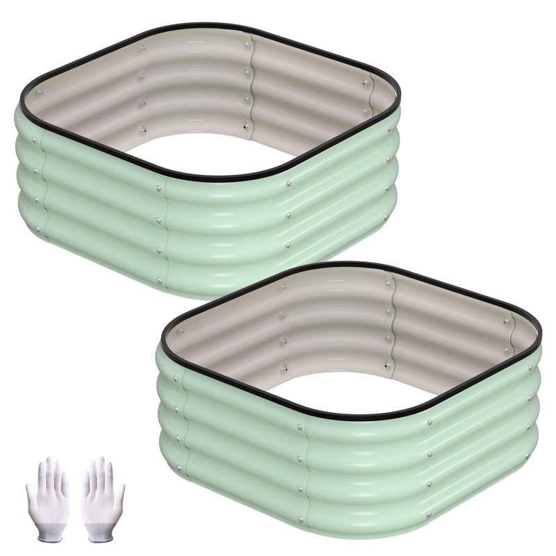 Metal Raised Garden Bed, Green