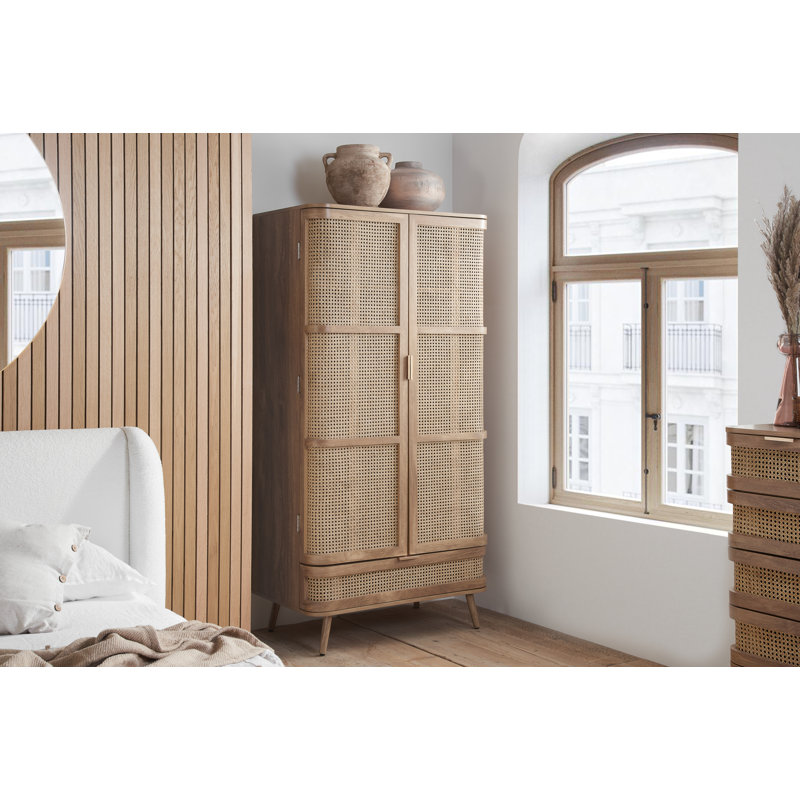 Alleyah 2 Door Manufactured Wood Wardrobe, Oak