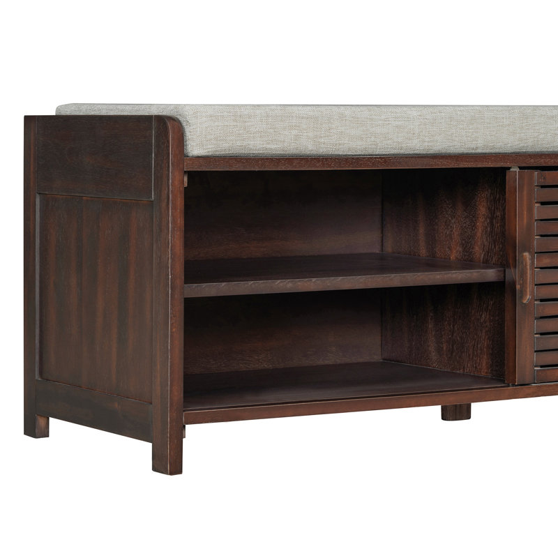 Banc de rangement 43 po patiné avec rangement, Espresso
