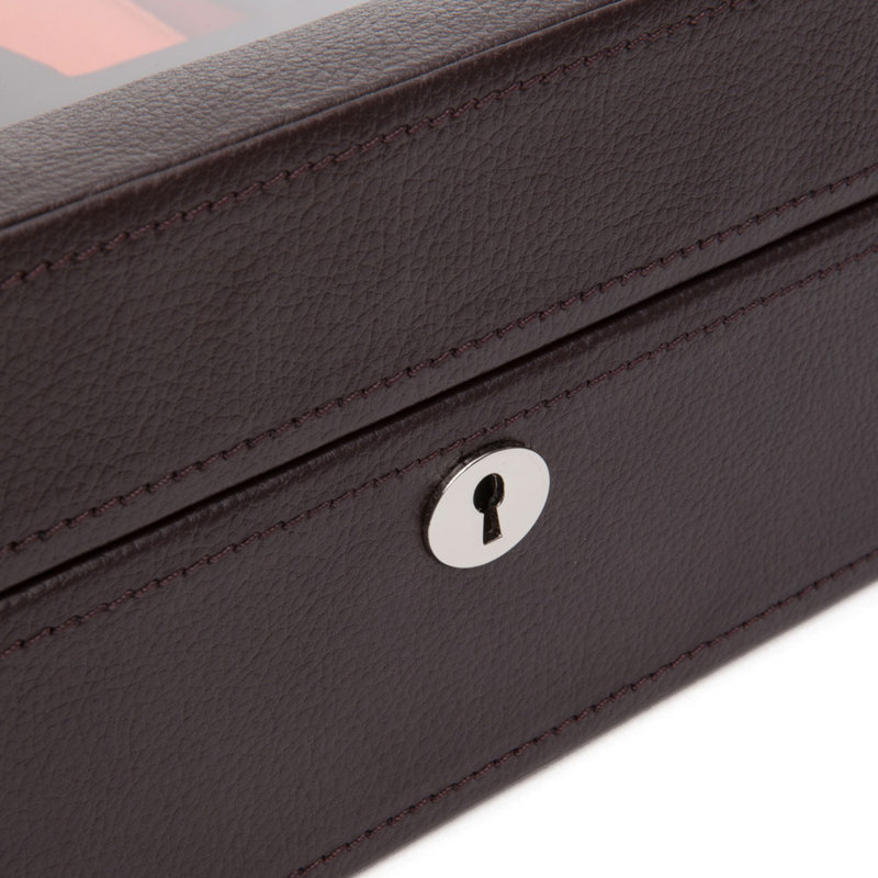 Wood Watch Box + Locking, Brown/Orange