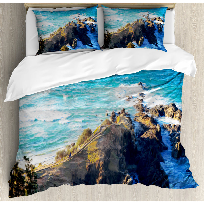 Coastal Duvet Cover, King Duvet Cover + 2 King Shams
