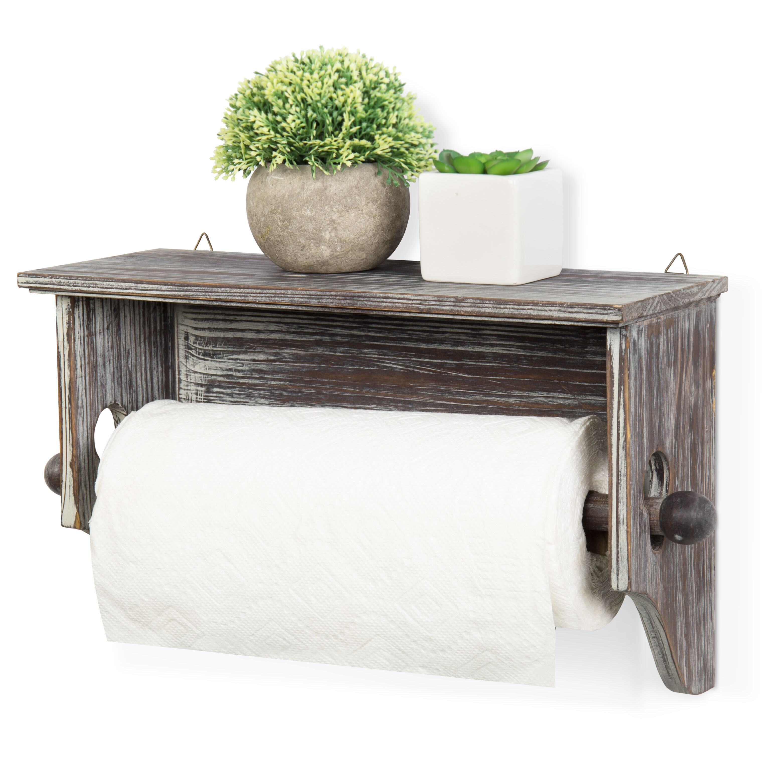 Wall-Mounted Paper Towel Holder with Display Shelf Gracie Oaks