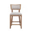 Ensemble de 2 tabourets de comptoir de 26,5 po, tabourets de bar rembourrés à hauteur de comptoir avec structure en bois d'hévéa massif, dossier, repose-pieds, tabourets de bar sans accoudoir pour bar personnel, comptoir de cuisine