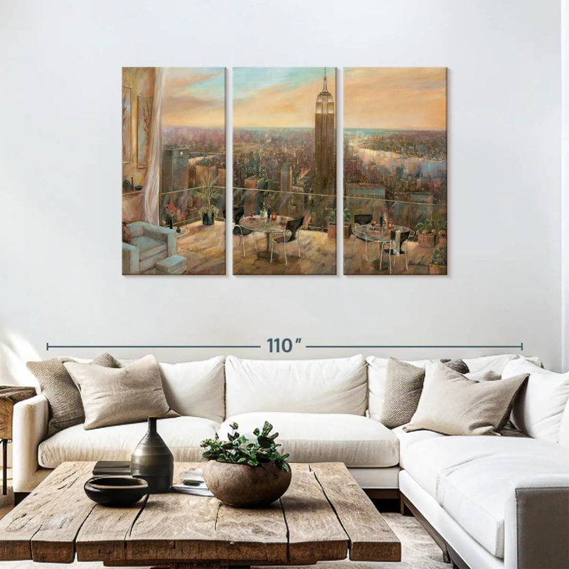 Une vue de New York, H 48 po x l 74 po