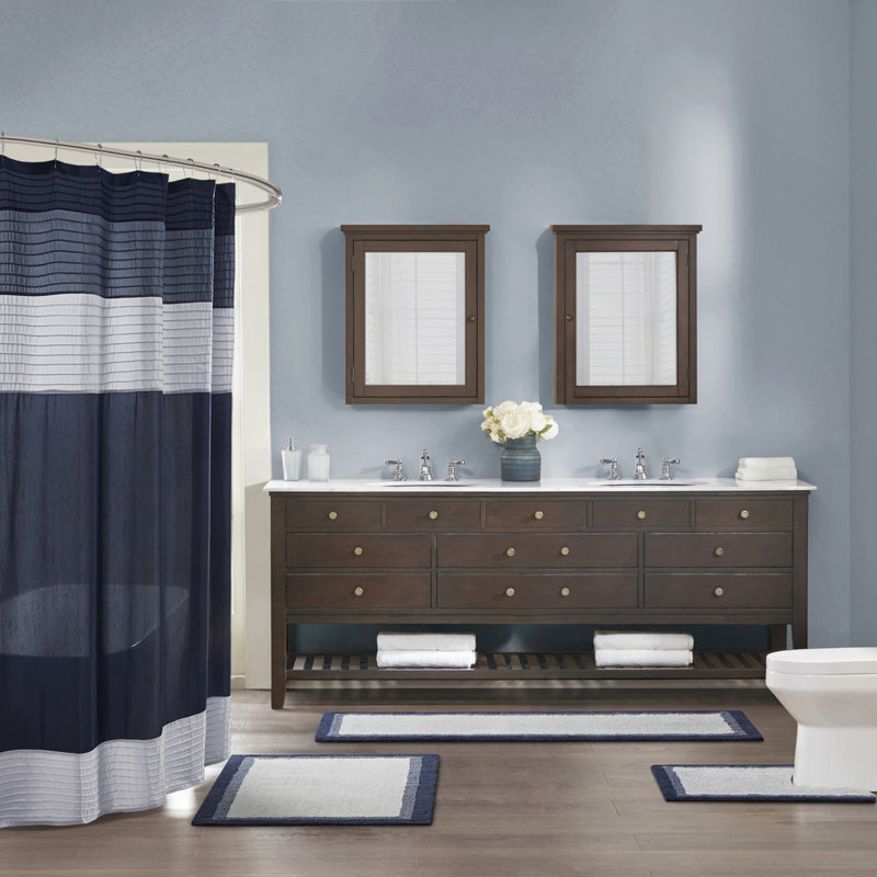 Cotton Tufted Bath Rug, Blue, Single - 30" L x 20" W
