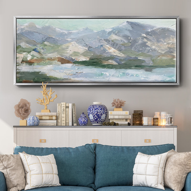 «Pastel Mountain View I», toile encadrée, Argent, H 24 po x l 60 po x P 1,5 po
