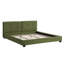Très grande base de lit en velours, lit plateforme tapissier avec tête de lit capitonnée incurvée, coins carrés doux, vert olive-473629254