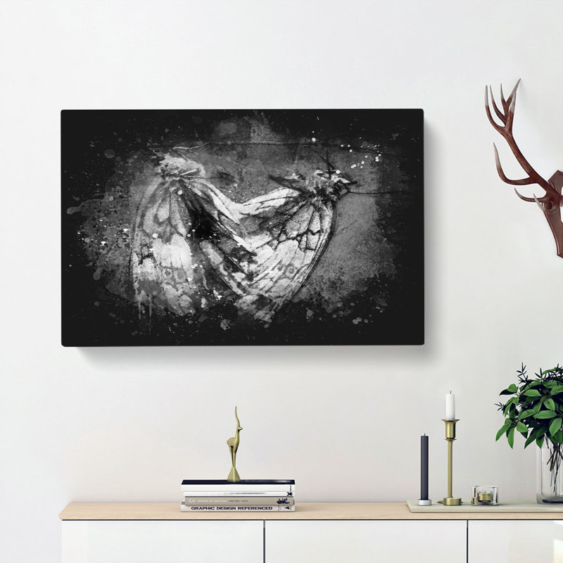 Two Butterflies - Wrapped Canvas, 35cm H x 50cm W x 3cm D