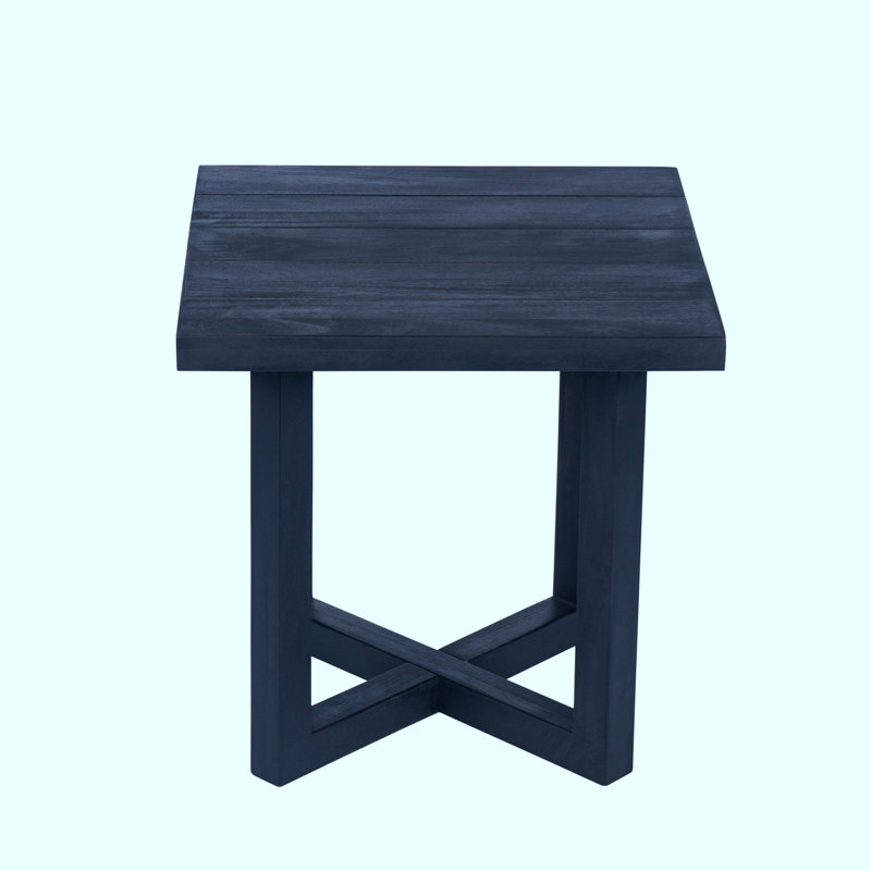 Table d'appoint carrée pour l'extérieur avec pieds croisés