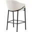 2 pièces de tabourets de bar contemporains en beige et noir brillant, avec des sièges rembourrés confortables, pour la salle à manger de 2 pièces douces et attrayantes-54697128