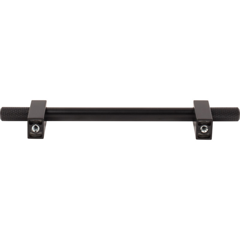 Larkin 4 Knurled Ends Bar Pull, 6 5/16", Matte Black