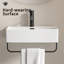 Lavabo de salle de bain blanc avec support à serviettes blanc, petit lavabo mural avec trou pour robinet