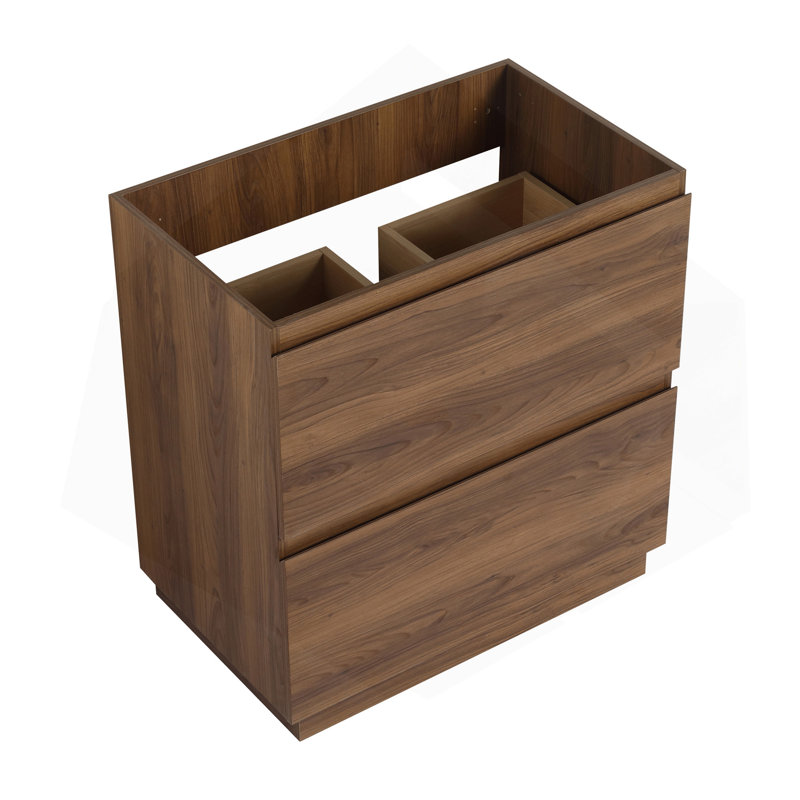 Meuble-lavabo de salle de bain 30 po sans évier, meuble-lavabo de salle de bain encastré moderne avec double tiroir, meuble-lavabo de salle de bain autoportant