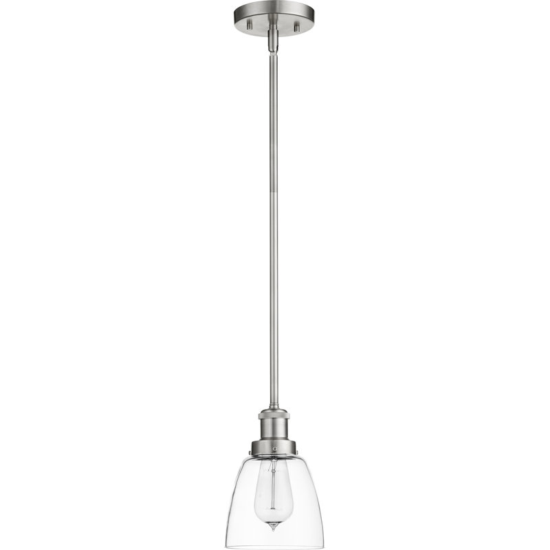 Luminaire suspendu 1 lumières bell Macsen, Nickel satiné
