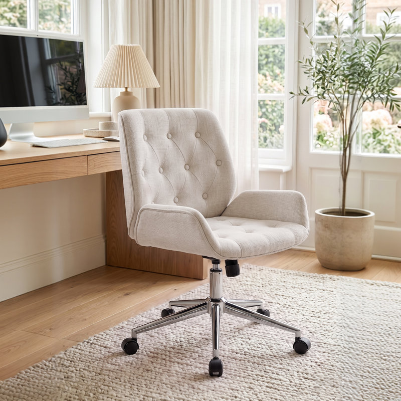 chenille office chair, White