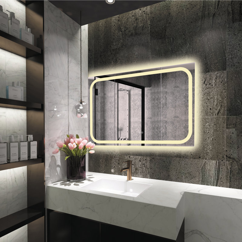 Bilol Glass Flat Wall Mirror, Yellow