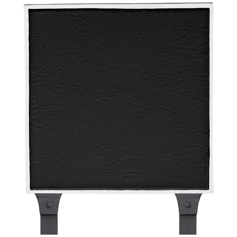 Classic Square Standard One Line Address Sign Plaque with Lawn Stakes, Yes, Black/White