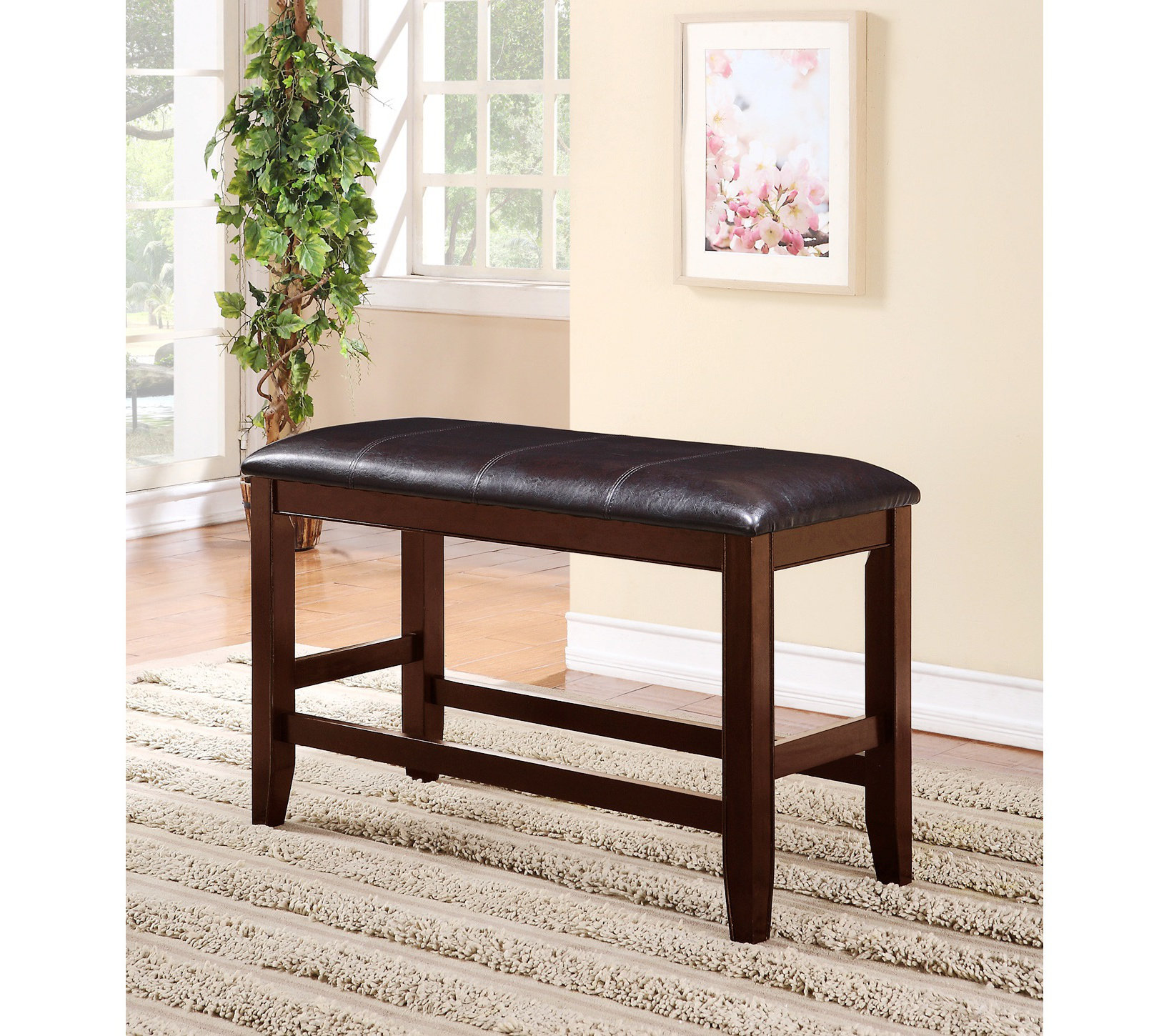 Lark Manor™ Farmhouse Style Counter Height Bench, Upholstered Bench ...