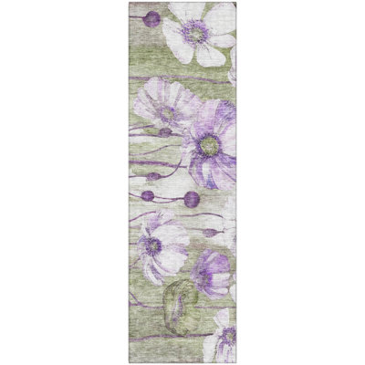 Premium Machine Washable Prisco Purple Rug