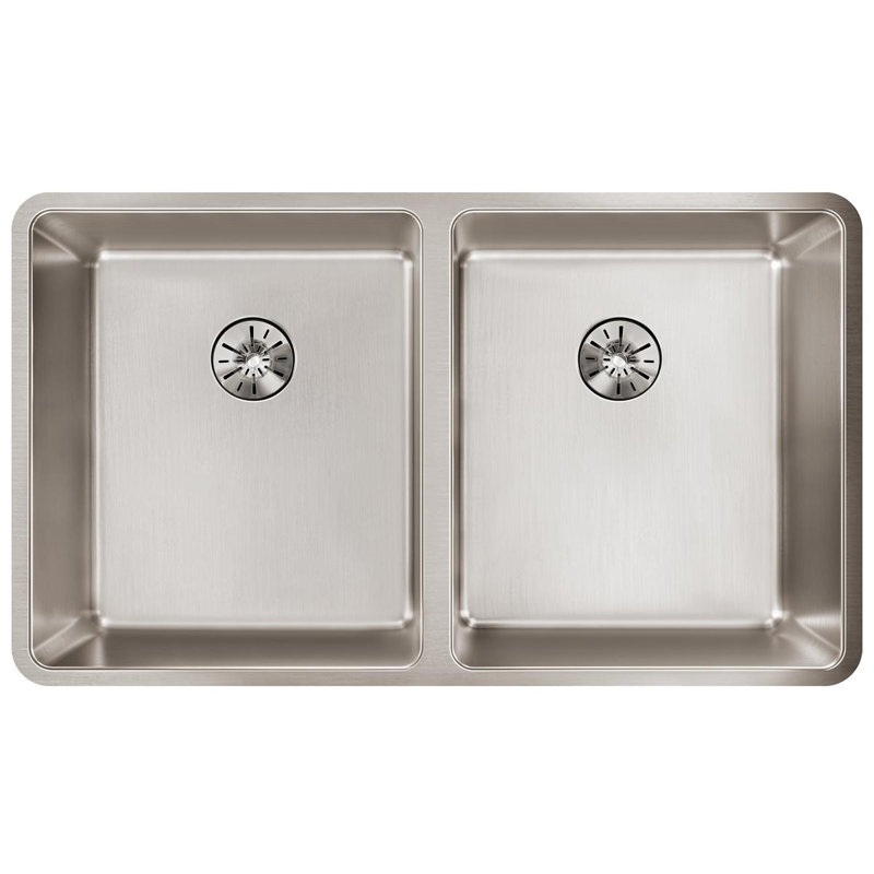 Lustertone Iconix 33" L x 20" W Double Basin Undermount Kitchen Sink with Perfect Drain