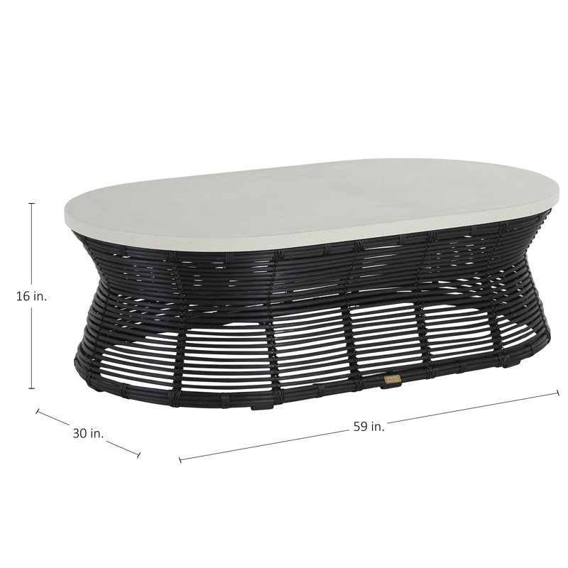 Harris Outdoor Coffee Table, Onyx