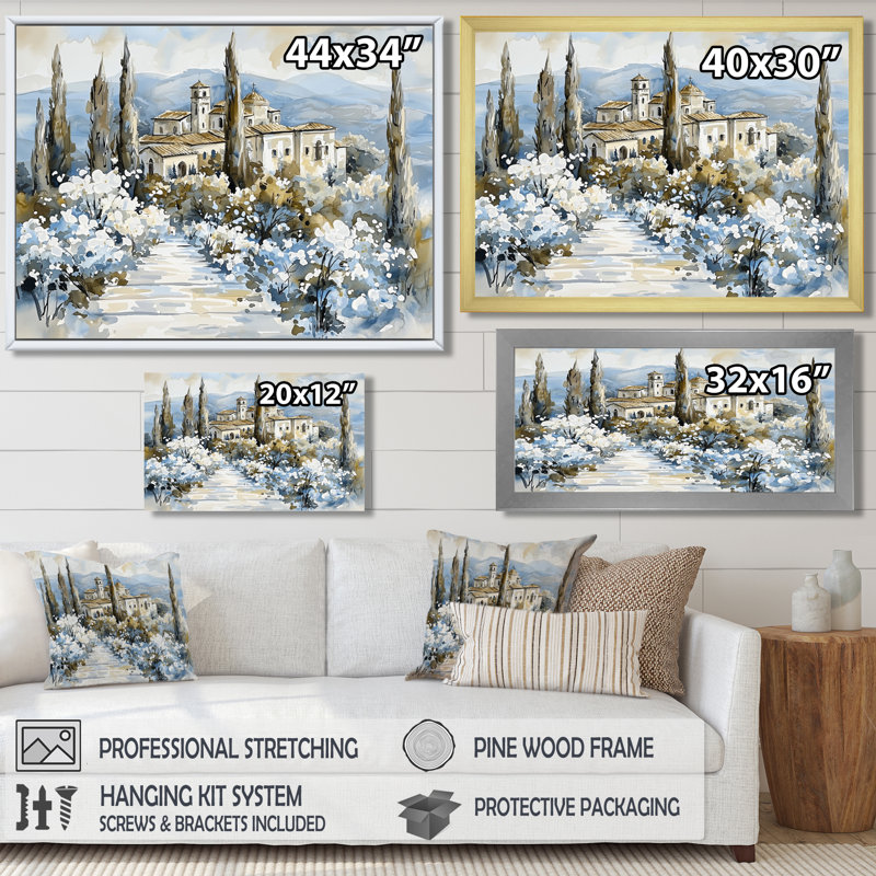 «Tuscany's House Getaway In Italy I», reproduction d'art murale, 24" H x 32" W, Toile tendue, Ne s’applique pas