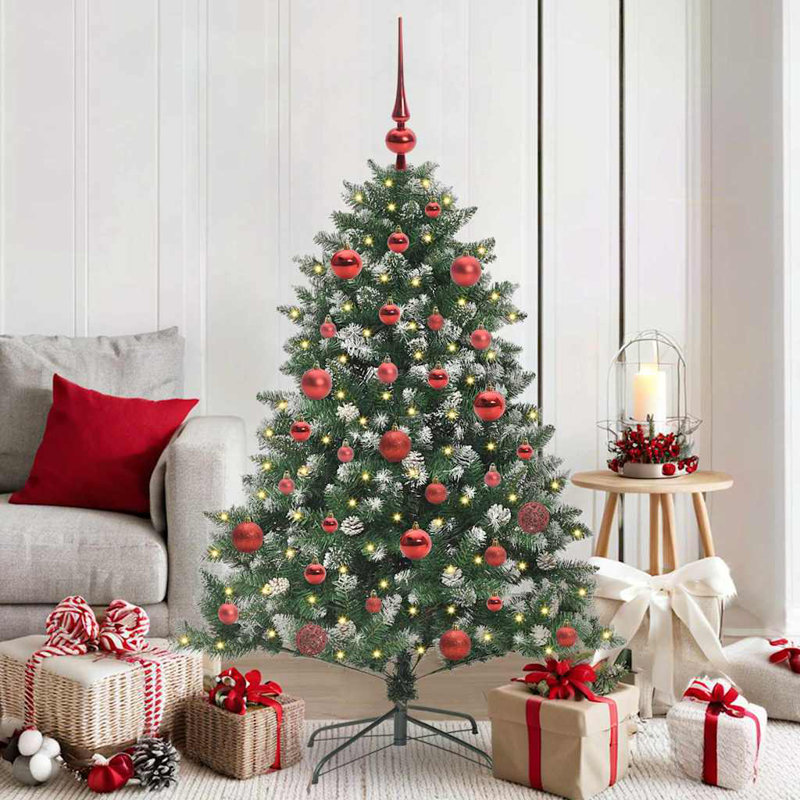 Artificial Christmas Tree with Stand, Red, 4.92' H