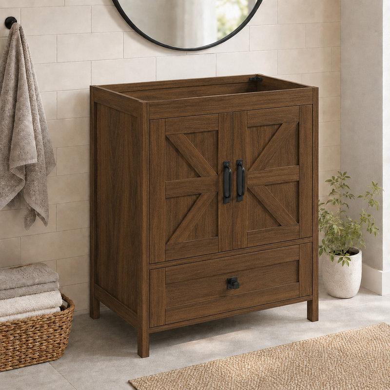 Meuble-lavabo en bois 30 po, brun 3002, Brun, 30"