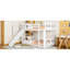 Lit simple au-dessus d'un lit superposé avec glissade et bois massif - Blanc pour une chambre à coucher confortable