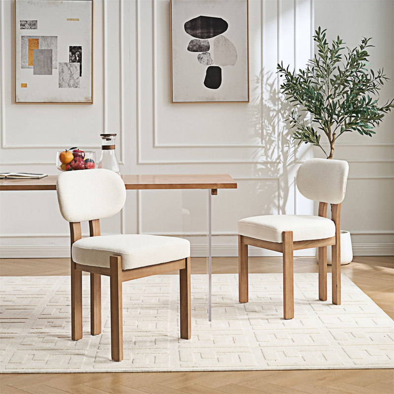 Ensemble de 2 chaises de salle à manger rembourrées, Beige