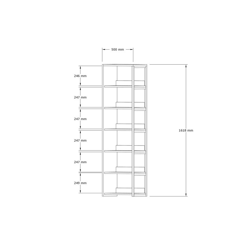 Bibliothèque standard H 63,7 "x l 19,7"