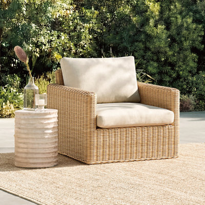 Abela Wicker Outdoor Patio Chair with Cushions