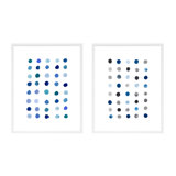 Blue Dot. Set of 2 Framed Painting by Andrea Stokes