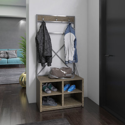 Canvar Hall Tree 30'' Wide with Bench and Shoe Storage