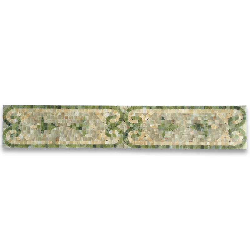 Carreau de mosaïque en marbre baroque de 4,7 po x 13,4 po Baroque