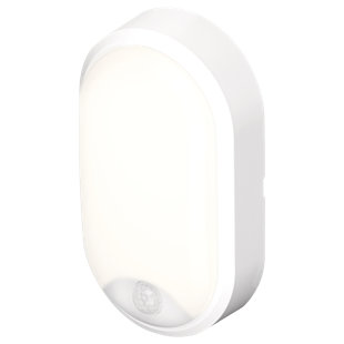 Pylus Outdoor Oval Wall Light 1100lm Motion Sensor Bulkhead IP54 LED Integrated Exterior Light